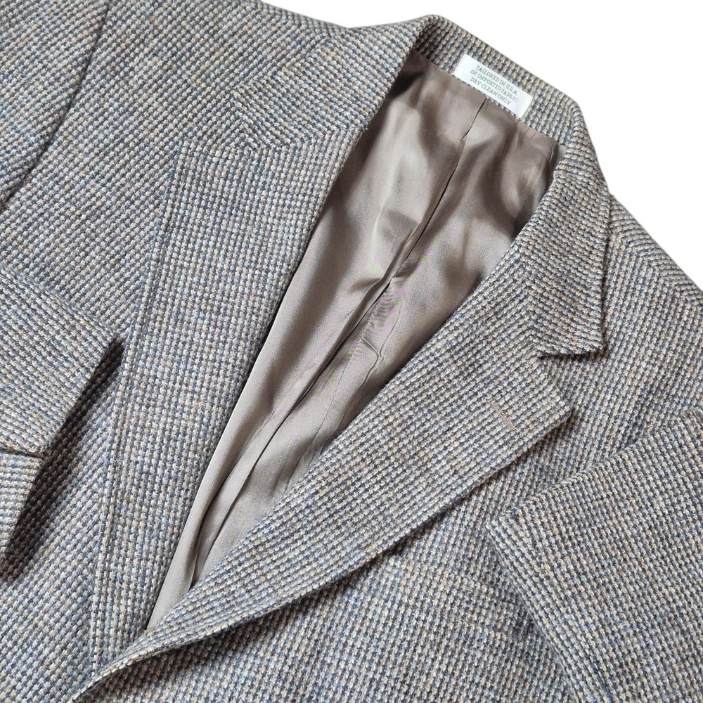 VTG Orvis Men's 40R Harris Tweed Sport Coat Blazer Wool Houndstooth USA